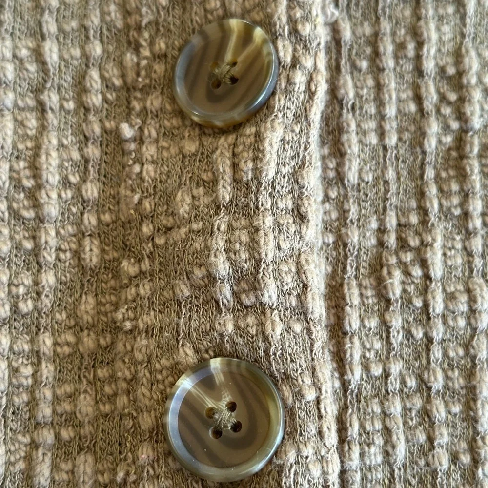 Two by Vince Camuto | Brown Textured Cotton Blend V-Neck Cardigan, Size XXL